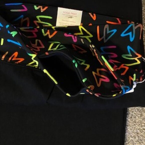 Lane Bryant Black Yoga leggings with Rainbow Logo Waistband - Picture 9 of 11
